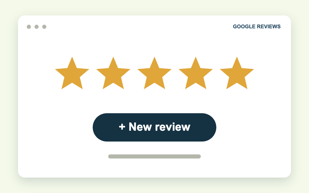 Five-star Google reviews with a new review request button