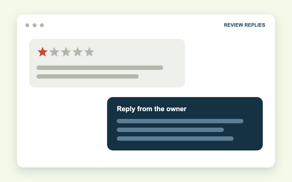 One-star review with a reply from the business owner